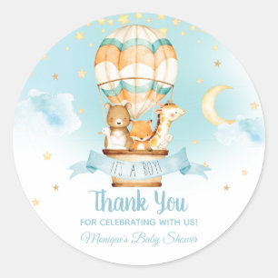 Sticker Rond Faveur chaude de bébé de baby shower d'animaux d