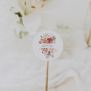 Sticker Rond Faveur de anniversaire Simple Floral Sweet 16