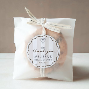 Sticker Rond Faveur de Baby Shower Mariage Martini Espresso Des