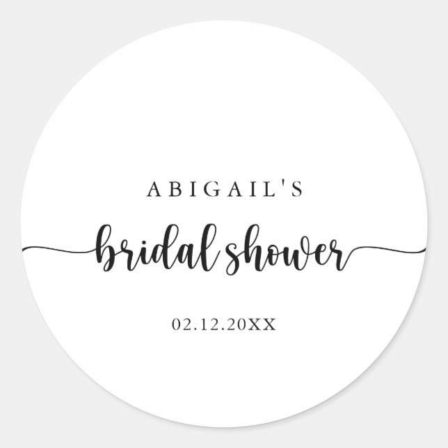 Sticker Rond Faveur de bapteme de mariage de calligraphie minim (Devant)