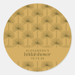 Sticker Rond Faveur de douche de mariée personnalisée Moutarde 