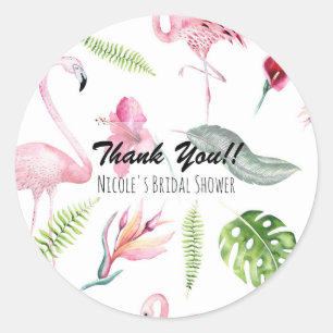 Sticker Rond Faveur de fête d'anniversaire d'été des tropiques