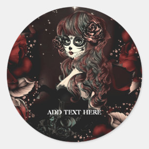 Sticker Rond Faveur de fête d'anniversaire pour fille mexicaine