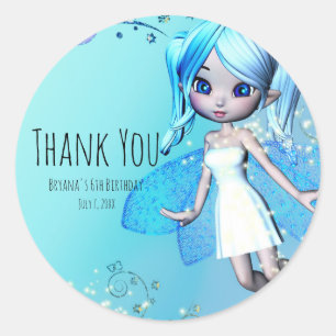 Sticker Rond Faveur de fête d'anniversaire pour filles aux chev