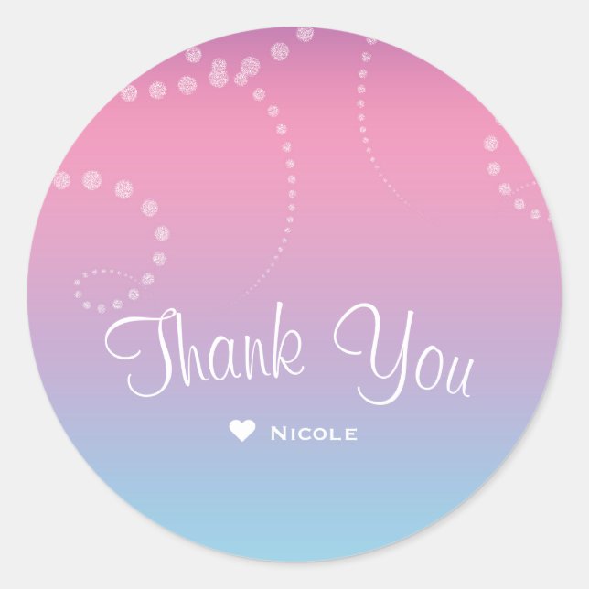 Sticker Rond Faveur de fête d'anniversaire pour filles avec tre (Devant)
