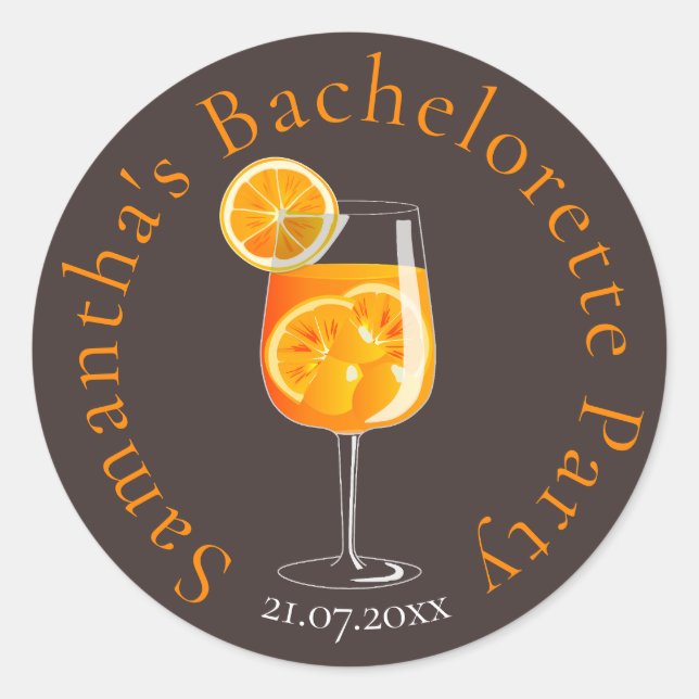 Sticker Rond Faveur de fête de bachelorette personnalisée (Devant)