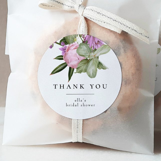 Sticker Rond Faveur de Fête de Mariage Jardin de Fleurs (Créateur téléchargé)