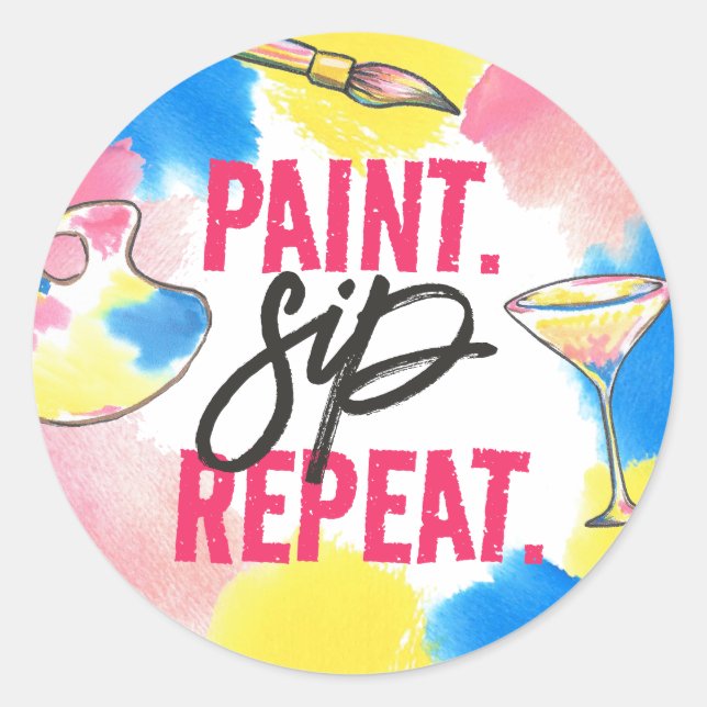 Sticker Rond Faveur de fête d'enterrement de vie de jeune fille (Devant)