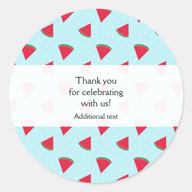 Sticker Rond Faveur de fête d'été amusante Blue Pastèque (Devant)