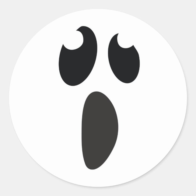 Sticker Rond Faveur de fête d'Halloween à visage fantôme (Devant)