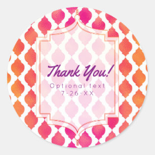 Sticker Rond Faveur de fête glamour arabe marocaine rose et ora