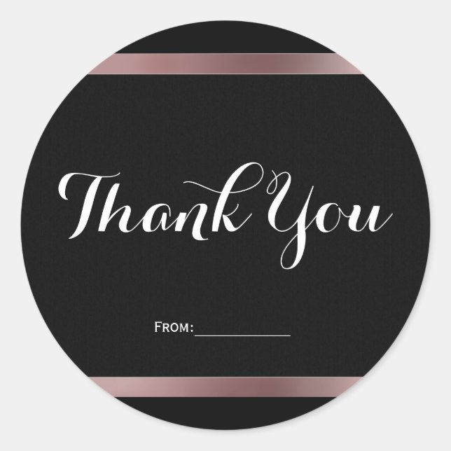 Sticker Rond Faveur de fête Mauve Rose et Or Noir (Devant)