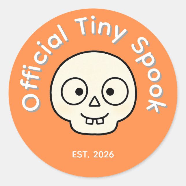 Sticker Rond Faveur de fête officielle Tiny Spook Skeleton Hall (Devant)