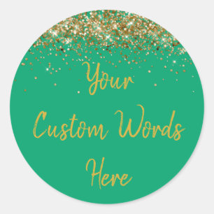 Sticker Rond Faveur de fête personnalisée Anniversaire Vert