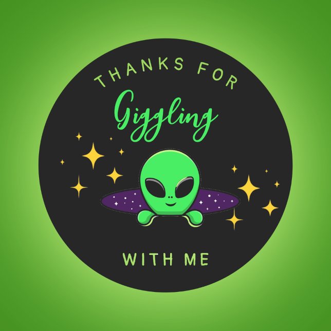 Sticker Rond Faveur de fête pour enfants extraterrestres (Créateur téléchargé)
