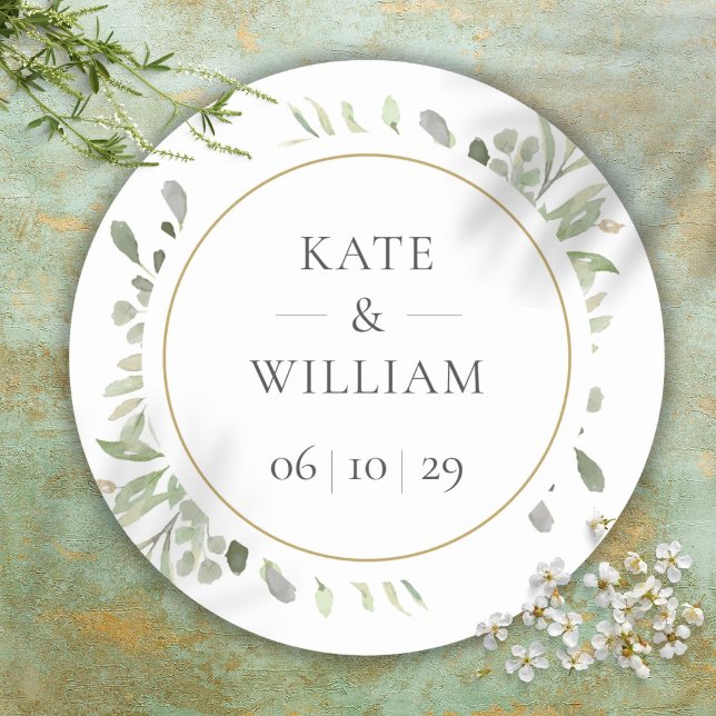 Sticker Rond Faveur de mariage élégante à feuillage d'eucalyptu (Elegant Eucalyptus Greenery Wedding Favor Classic Round Sticker)