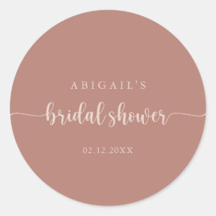 Sticker Rond Faveur de mariage en terre cuite calligraphiée