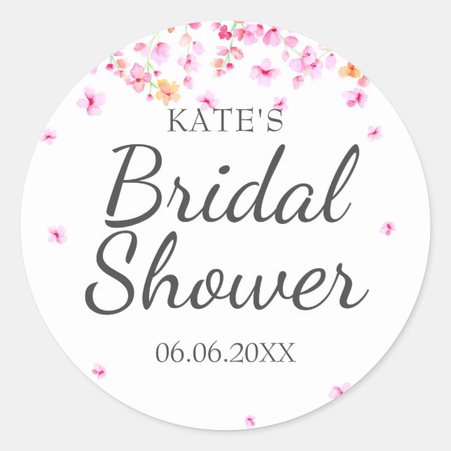 Sticker Rond Faveur de mariage Floral Blossom (Devant)