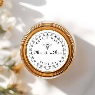 Sticker Rond Faveur de mariage miel signifiant abeille ornée vi