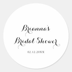 Sticker Rond Faveur de Mariage Moderne Calligraphie
