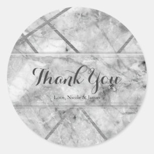 Sticker Rond Faveur de mariage personnalisée glamour en marbre 