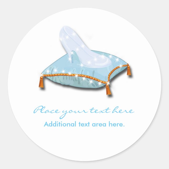 Sticker Rond Faveur de mariage princesse de conte de fées éléga (Devant)