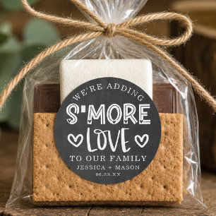 Sticker Rond Faveur de mariage rustique S'more Love Classique R