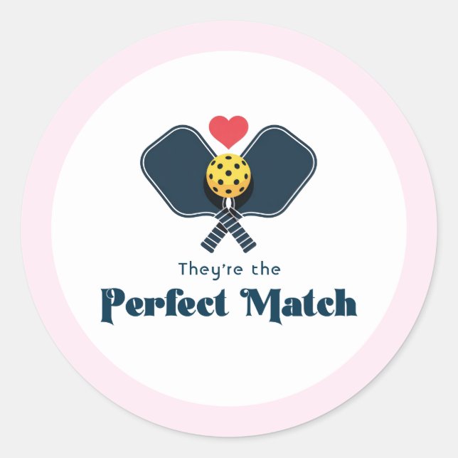 Sticker Rond Faveur de pickleball préparée pour une corresponda (Devant)