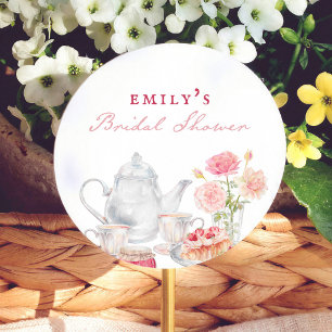 Sticker Rond Faveur de Réception de Mariage sur le thème du Thé