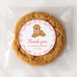 Sticker Rond Faveur de remerciement d'anniversaire de Golden Do