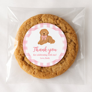 Sticker Rond Faveur de remerciement d'anniversaire de Golden Do
