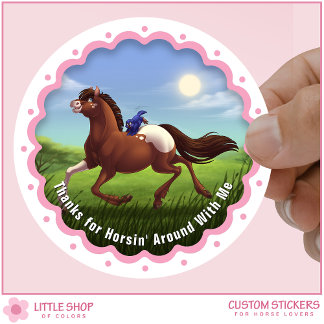 Sticker Rond Faveur de remerciement pour l'anniversaire d'un ch