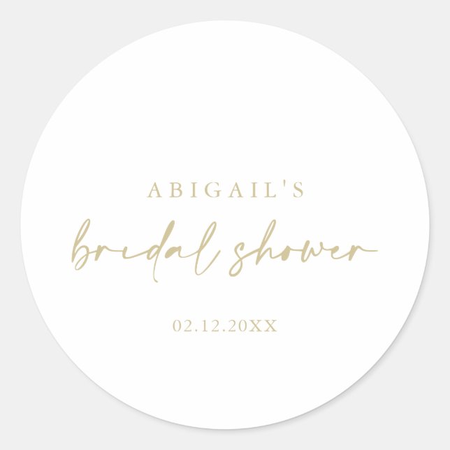 Sticker Rond Faveur de Remise de Cadeaux de Mariage Moderne Élé (Devant)