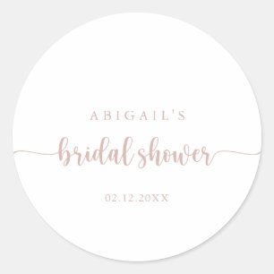 Sticker Rond Faveur de Rose Gold Calligraphie pour Baby Shower 