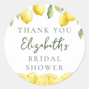Sticker Rond Faveur de salle de bain de mariage Citron Jaune Aq