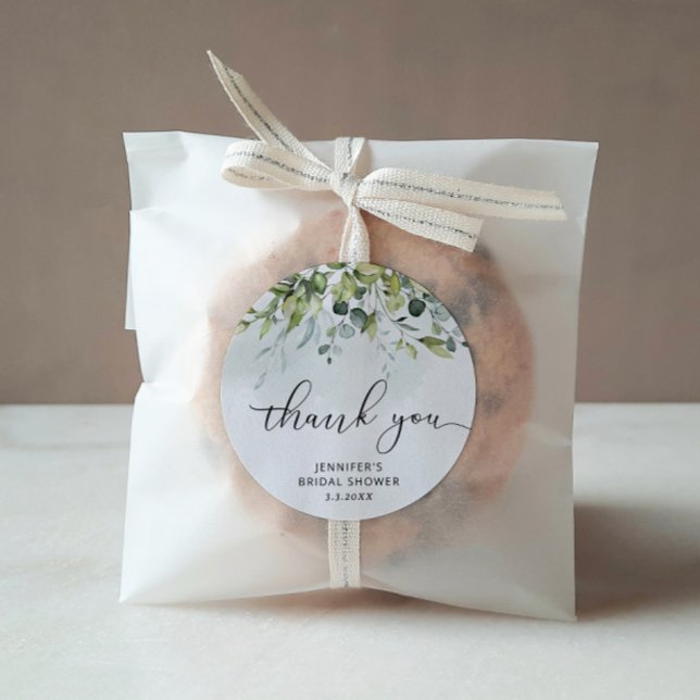 Sticker Rond Faveur de shower de mariée Eucalyptus (Créateur téléchargé)