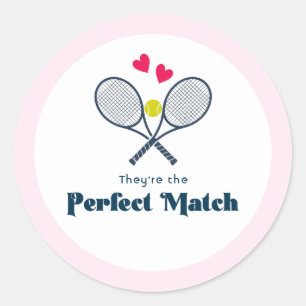 Sticker Rond Faveur de tennis chic pour la mariée parfaite