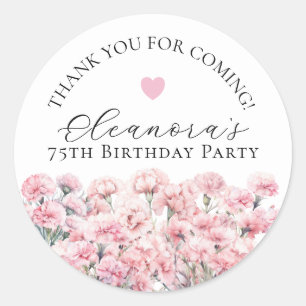 Sticker Rond Faveur personnalisée pour le 75e anniversaire - Fl