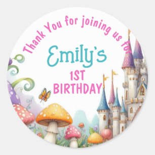 Sticker Rond Faveur Princess Fairy Daughter Anniversaire Fairyc