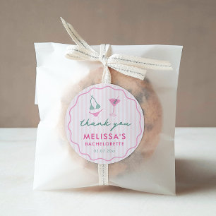 Sticker Rond Faveurs de Bachelorette 'Maillots de bain roses et