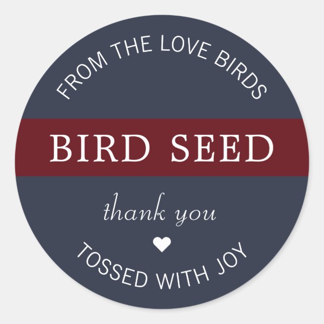 Sticker Rond Faveurs de mariage Lancer de graines d'oiseaux ble (Devant)