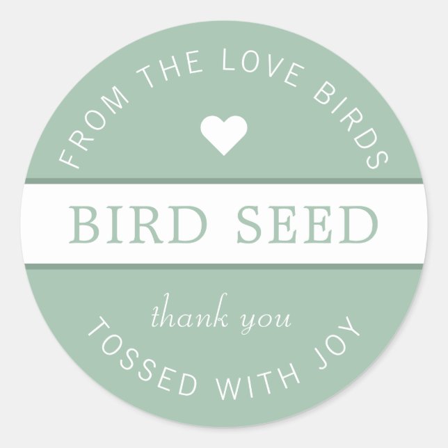 Sticker Rond Faveurs de mariage Lancer de graines pour oiseaux  (Devant)