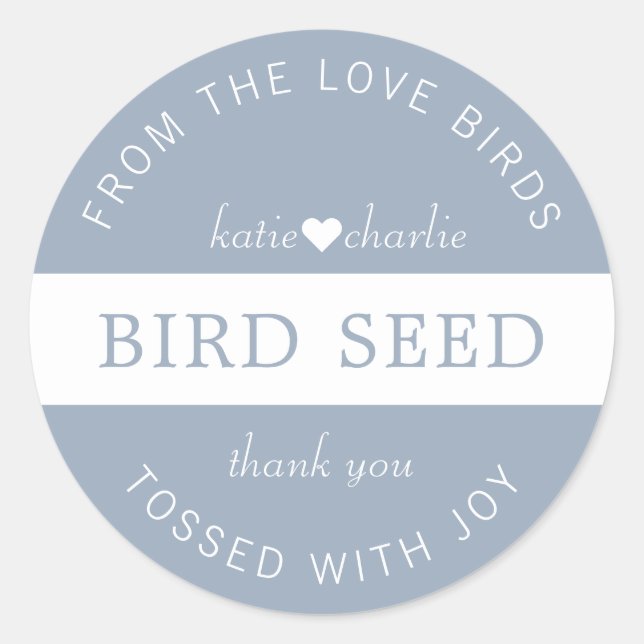 Sticker Rond Faveurs de mariage Lancer de graines pour oiseaux  (Devant)