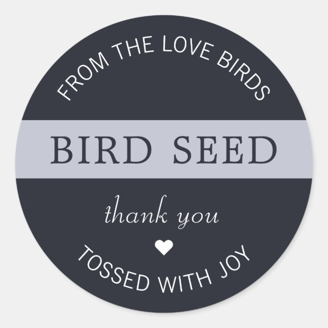 Sticker Rond Faveurs de mariage Lancer de graines pour oiseaux  (Devant)