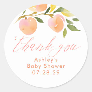 Sticker Rond Faveurs de remerciement pour Baby Shower Fille au