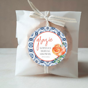 Sticker Rond Faveurs de Spritz Orange Aquarelle Grazie