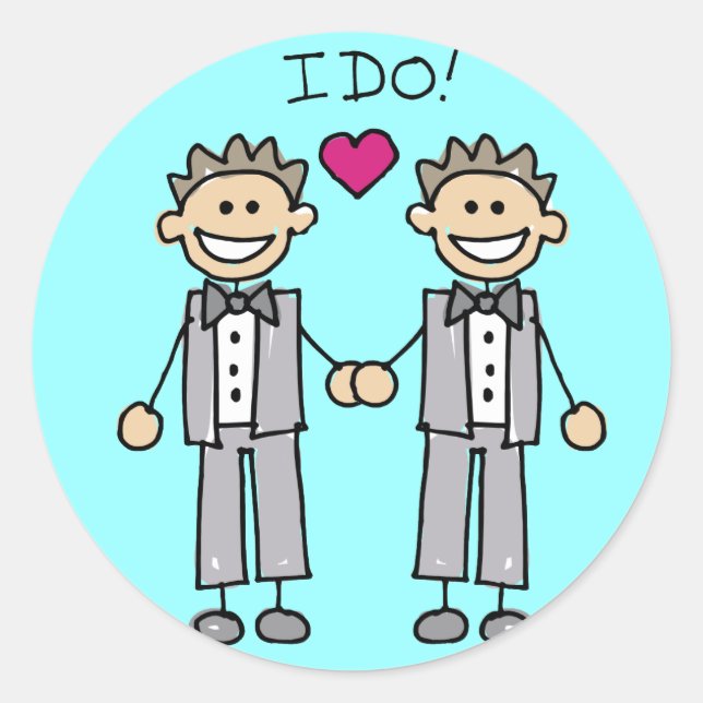 Sticker Rond Faveurs du mariage gay (Devant)