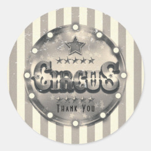 Sticker Rond Favori de fête personnalisé rayures rayé cirque vi