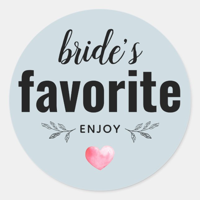 Sticker Rond Favori de la mariée pour le mariage (Devant)