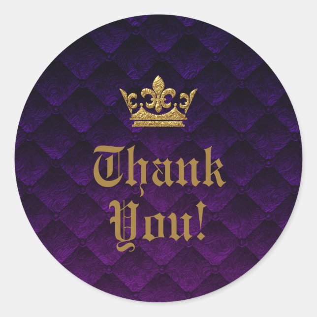 Sticker Rond Favori de mariage de conte de fée Couronne pourpre (Devant)